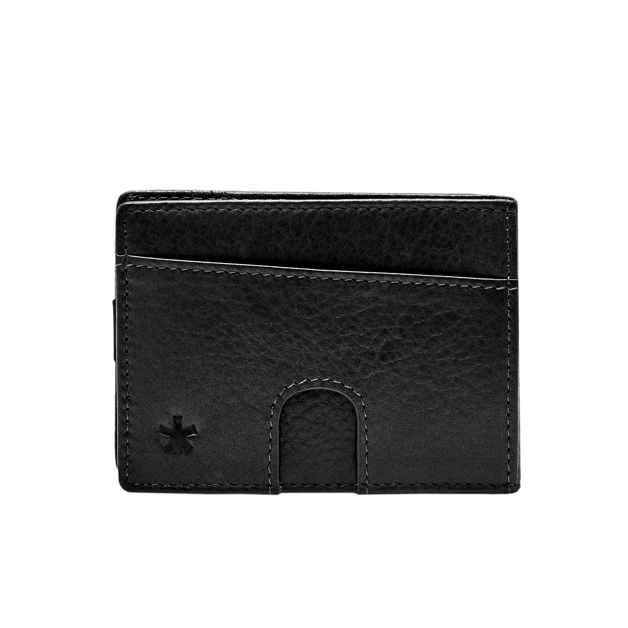 Origin Wallet — A bifold wallet made with ethically sourced Argentinian leather. Displayed in onyx.